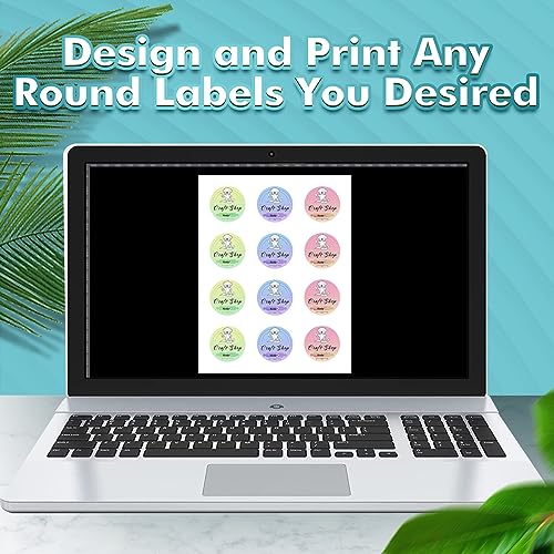 Koala Round Labels 2 Inch, Matte Waterproof Printable Circle Stickers for Inkjet and Laser Printer, 240 Circle Labels for Brand Logo, Bottle, Jar