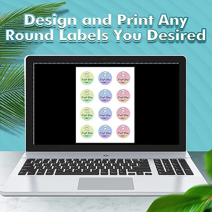Koala Round Labels 2 Inch, Matte Waterproof Printable Circle Stickers for Inkjet and Laser Printer, 240 Circle Labels for Brand Logo, Bottle, Jar