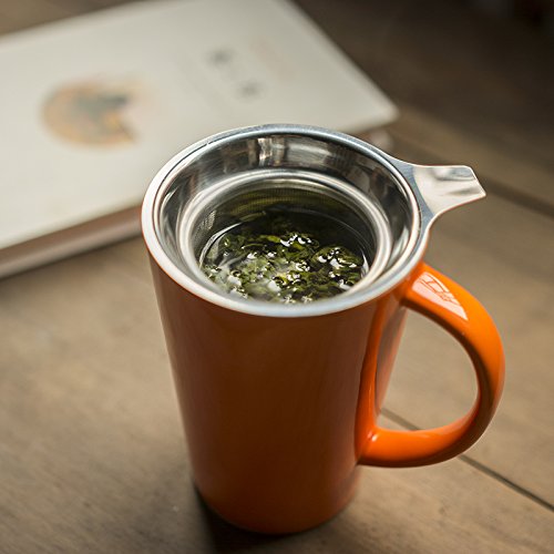 Extra Fine Mesh Tea Infuser Stainless Steel Tea Strainer for Loose Leaf Tea and Coffee, Tea Steeper with Large Capacity and Easy to Clean, Single Handle for Hanging on Teapots, Mugs, Cups - color: Silver-B