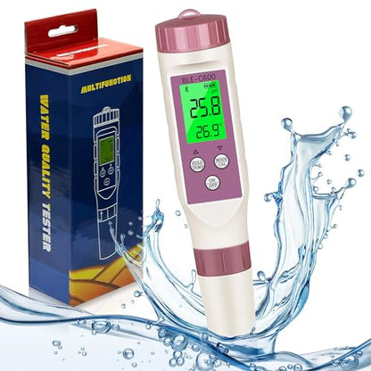 7 in 1 PH Meter PH Tester,0.01 High Accuracy Digital PH Meter for Water,PH/TDS/EC/ORP/S.G/Salt/Temp Tester,TDS Meter Water Tester for Drinking Water,Hydroponics,Plants,Aquarium and Pool - size: 7 in 1