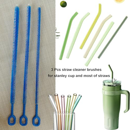 3-Pack Multi-Size 12.6”Long Straw Cleaner Brush for Stanley Cup, Extra Long Reusable Straw Brush for Tumbler, Metal, Silicone, Glass Straws for Baby Bottles, Sippy Cups, Yeti, Pipe Cleaner for Tube