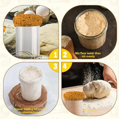 Halloween Pumpkin 5-Pack Cloth Covers for Sourdough Starter Jar, Cloth Covers Reusable Lid Top Cover Sourdough Proofing Bread Fermentation Baking Supplies for 3-4 Inch Jar Mouth - color: Halloween Pumpkin