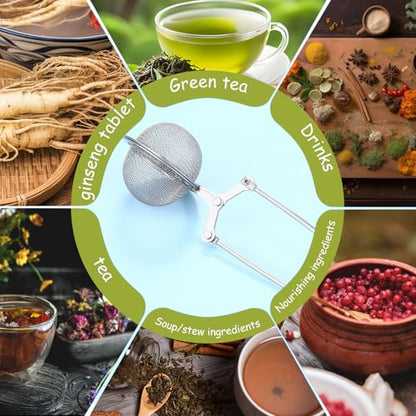 Yinder 30 Pcs Loose Leaf Tea Infuser Stainless Steel Mesh Snap Tea Ball Strainers with Handle Metal (Silver) - color: Silver