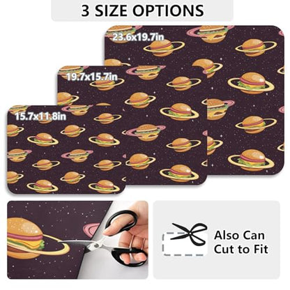 Cheese Burgers Galaxy Dish Drying Mat for Kitchen Counter, Small Drainer Mats with Non-slip Rubber Backed, Dish Drainer Rack Mats for Coffee Maker Coffee Pot - size: 15.7" x 11.8"