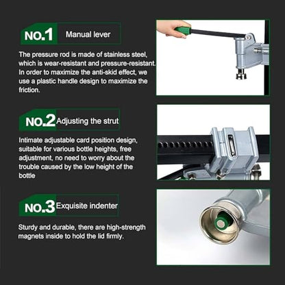 Manual Beer Bottle Capping Machine, Bench Bottle Capper, Multi-Purpose Bottle Cap Sealing Capper Tool, Capping Machine, 10pcs/min