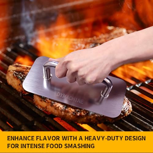 Stainless Steel Burger Press,9 Inch Smash Burger Press,2.5mm Non-Stick Smooth Smasher,Square Grill Weight Press, Griddle Press Kitchen Stuff,For Cooking Beef Bacon Steak - size: 9'*4.3' Square