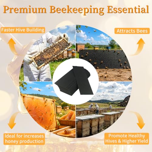 20 Pcs Bee Hive Foundation Beehive Waxed Coated Foundation Sheets Bee Foundation Sheets for Medium Super Bee Hive Waxed Foundation for Bee Frames 5-5/8-Inch Plastic Beehive Foundation Sheets - size: Medium