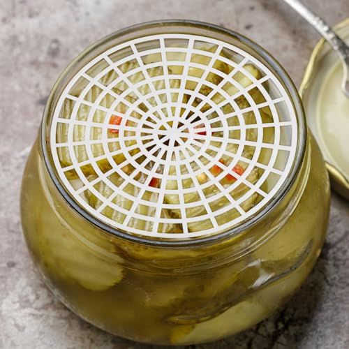 VOSAREA 5pcs Pickles Jar Weight Press Pickles Tool Fermentation Food Plastic Mesh Jar Press Plate for Fermentation Vegetable Canning Supplies