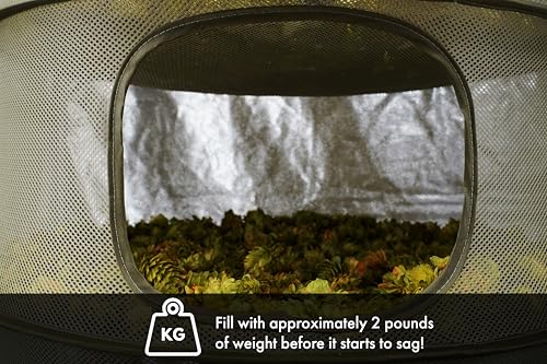 Grow1 2ft Drying Rack 1-Piece Collapsible Mesh Herb and Flower Hanging Dryer with Carrying Case for Even Airflow and Secure Harvest Storage - size: 2 feet, style: Open