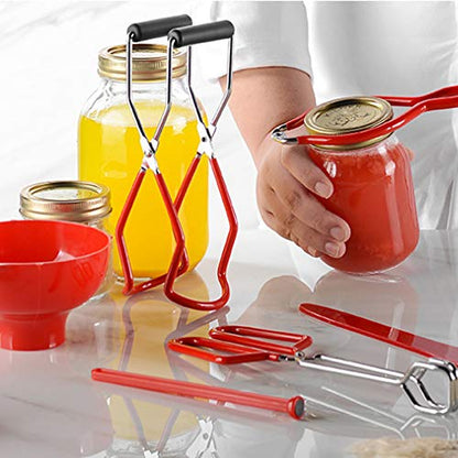 Canning Tools Set, Bubble Popper/Bubble Measurer/Bubble Remover Tool for Cannings Pot, Water Bath& Pressure Canner, Include Tongs, Wide Mouth Funnel, Jar Lifter, Jar Wrench, Magnetic Lid Lifter