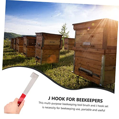 BESPORTBLE Bee Hive Brush Tool Bee Brush j Hook Scraper Beekeeping Tools Set Lightweight Portable for Beekeepers