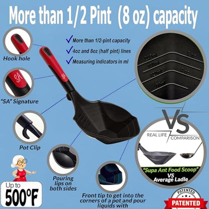 Supa Ant Complete Canning Supplies Starter Kit – 10pc Food-Grade Steel Set with XL Ladle, 6 Measuring Cups, Jar Lifter, Funnel, Canning Rack (7-Jar Capacity) & 90 Labels – Beginner-Friendly, Red - color: Red