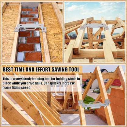 Tandefio 2 Pcs 16 Inch Framing Tools Framing Stud Layout Tool Cast Aluminum Stud Measurement Spacing Precision Jig Tool for Walls Roofs Floors or Ladders