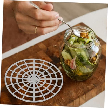 PRETYZOOM 5pcs Fermentation Weight Pickle Jar Press Plates for Kimchi and Pickled Foods Round Mesh Vegetable Press Rack Compact Multifunctional Fermenting Kit for Home and Outdoor Use