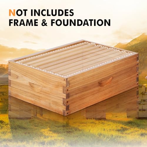 8 Frame Super Beehive Board Unassembled Bee Box Wax Coated Bee Hives Body Comes with Pack of Screws(No Frames or Foundations) - size: 8 Frame Super