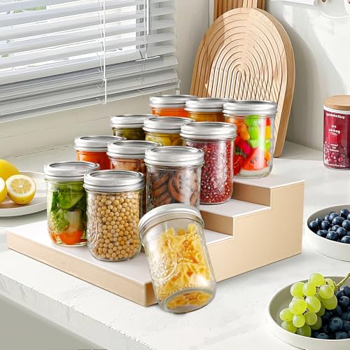 Miuyhji Mason Jars 16 oz with Lids, 9 Pcs Wide Mouth Glass Canning Jars with Airtight Lids and Bands, Overnight Oats Containers for Pickling, Freezing, Preserving, Meal Prep, Jar Décor - size: 16 oz-9Pcs (Clear)