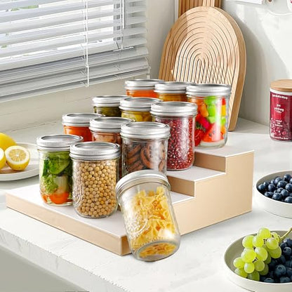Miuyhji Mason Jars 16 oz with Lids, 9 Pcs Wide Mouth Glass Canning Jars with Airtight Lids and Bands, Overnight Oats Containers for Pickling, Freezing, Preserving, Meal Prep, Jar Décor - size: 16 oz-9Pcs (Clear)