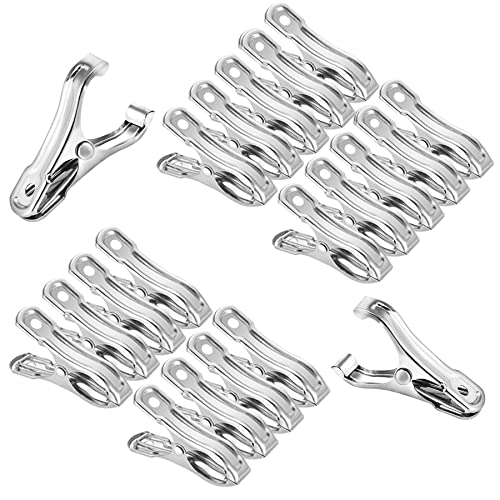 20 Pcs 2inches Gardening Clips for Netting, Greenhouse Clamps Made of Stainless Steel, Have a Strong Grip of Metal Clips, For 3/8'', 1/2'', 3/4'' Garden Hoops or Greenhouse Frame - style: 20Pcs