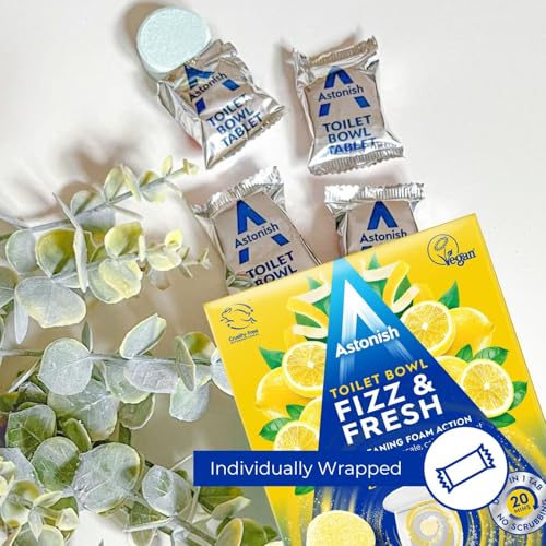 Astonish Foaming Lemon Splash Toilet Bowl Cleaner - Deep Cleaning Limescale, Calcium & Rust - No Bottle, Removes Hard Stains - 16 tablets (2 Boxes of 8) - size: 8 Count (Pack of 2)