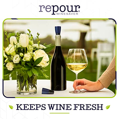 Repour Wine Saver and Stopper - Removes Oxygen, Preserving and Keeping Wine As Fresh As The Day The Bottle Was Opened - 48-Pack Blue - color: Blue, size: 48-Pack