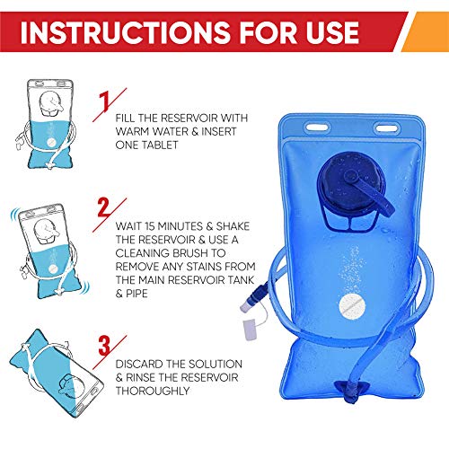CleanHike Hydration Backpack Cleaning Tablets - (90 Tablets) Great for Reservoir Pack or Hydration Bladder, Individually Packed, Quickly Removes Stubborn Stains & Odors (3)
