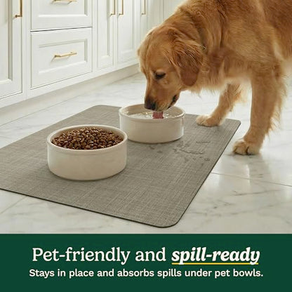 Cuisinart Coffee Mat for Countertop (2 Pack)–Quick-Dry Absorbent Coffee Bar Mat for Espresso Machines & Brew Stations, Also Use as a Dish Drying Mat on Kitchen Counter, Non-Slip, Easy Care, 15” x 20” - color: Taupe