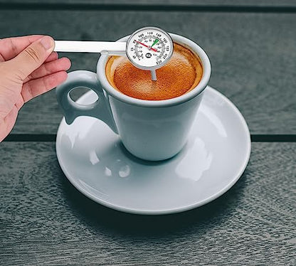 1 3/8 Inch Dial Milk Coffee Food Thermometer with Clip,Best Instant Read Thermometer for The Coffee Drinks,Chocolate Milk Foam,Meat Cooking