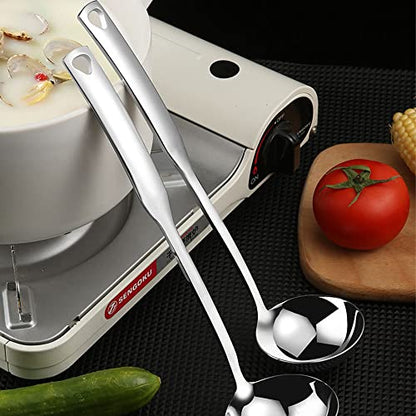 Siaiqiang Soup Ladle,11.8 Inch 18/10 Stainless Steel Heavy Duty Large Gravy Ladle,Kitchen Accessories for Stirring,Soups,Cooking,Sauces,Chili,Stew(1pack)