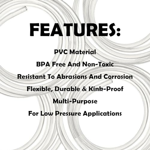 10ft x 5/8" ID Clear Vinyl Tubing, Flexible Hybrid PVC Tubing Hose, Lightweight Plastic Tube UV Chemical Resistant Vinyl Hose, BPA Free and Non Toxic - size: 5/8" ID, style: 10 Feet