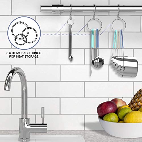 CuttleLab 22-Piece Stainless Steel Measuring Cups and Spoons Set, Tad Dash Pinch Smidgen Drop Mini Measuring Spoons, Measuring Stick Leveler, Measurement Conversion Chart Fridge Magnet, (Farmhouse) - color: Farmhouse