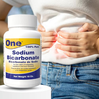 Arymar Pure Sodium Bicarbonate 16oz - Natural Antacid Powder for Digestive Comfort, Baking, and Cleaning