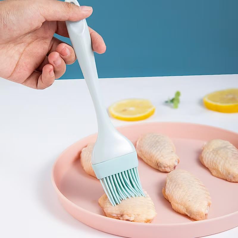 3pcs/set Food Grade Silicone Cake Spatula and Oil Brush and Cream Scraper and Sauce Brush, Baking Tool Set - color: Green