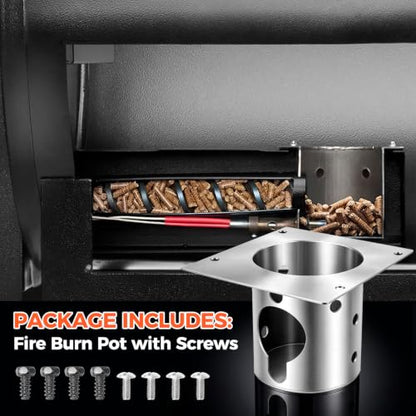 QuliMetal 304 Stainless Steel Fire Burn Pot for Pit Boss Pro Series 1150/1600 Pellet Grills, Pit Boss PB1150PS2, PB1150PS3, PB1600PS1 Grills, Upgraded Durable FirePot Accessories with Screws - size: L1 Fire Burn Pot for Pit Boss 1150