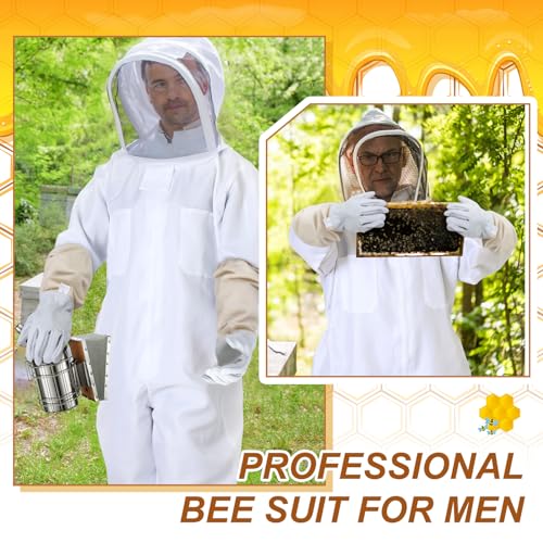 30 Pcs Beekeeping Starter Kit Bees Keeper Starting Kit All Bee Suit Gloves Hive Boxes Storage Bag Beekeeper Supplies Tools for Beekeepers Men Women(S) - size: S