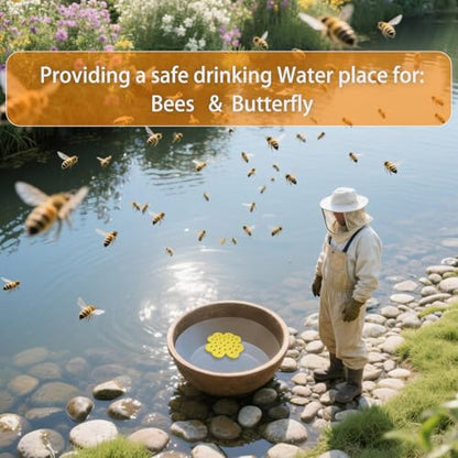 4 Pack Floating Bee Island, Bee Watering Station for Outdoor Garden, Butterfly Water Feeder and Garden Decor