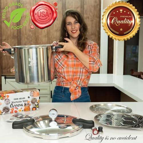 Supa Ant Canning Supplies Starter Kit - Water Bath Pot with Rack and Lid - Jar Lifter, XL Ladle, Jar Tongs, and Bubble Popper - size: 13-Piece Pro