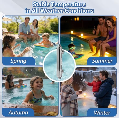 AB Swimming Pool Heat Exchanger 55kBtu Stainless Steel 316L Same Side Ports 1 1/2" & 1" FPT - size: 55K-2-S