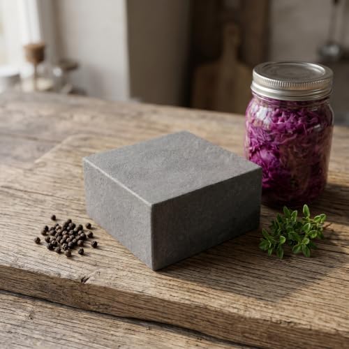 Zerodeko Vegetable Fermentation Weight Stone, Moisture Separating Press Plate for Shredded Cabbage - Fermenting Sauerkraut Pickles Accessory, 3.9x3.9x2in - color: Black