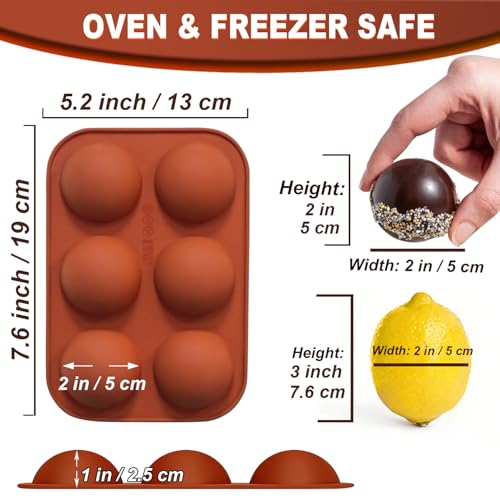 Lerykin 6 Holes Medium Semi Sphere Silicone Molds, 3 Packs Half Sphere Silicone Baking Molds for Making Chocolate, Cake, Jelly, Dome Mousse - color: 6 Medium ( 3 Pack )