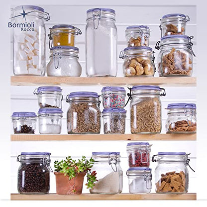 Bormioli Rocco Fido Collection, 2 Pack, 67.75 Oz. Food Storage Glass Jars, Airtight Rubber Seal & Glass Lid, With Stainless Wire Clamp,Made In Italy. - size: 67.75 oz