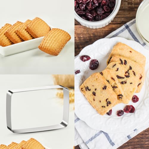 Rectangle Round Corner Cookie Cutters Egg Biscuit for Kids DIY Lunchbox Bento Box Fruit Vegetable Sandwich Cutters for Baking, Pack of 5 - style: Rectangle Round Corner