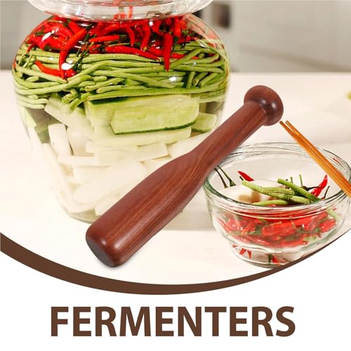 2Pcs Vegetable Fermentation Tamper Wooden Sauerkraut Tamper Manual Fermentation Tool Pickle Masher Pounder Vegetable Fermenting Stick Sauerkraut Pounder