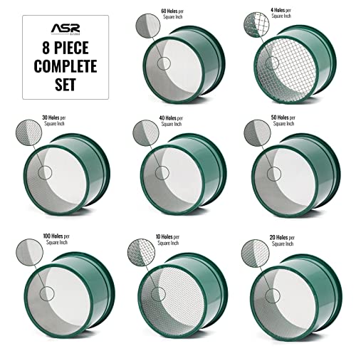 ASR Outdoor 8pc Complete Gold Panning Classifier Sifting Screen Set - size: (8) Piece Set