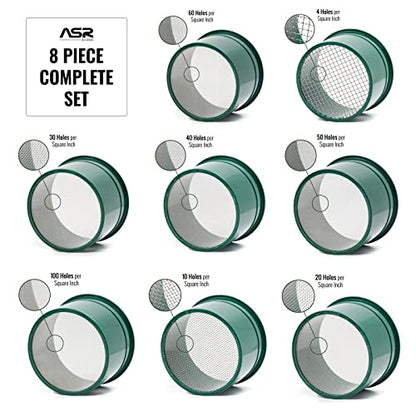 ASR Outdoor 8pc Complete Gold Panning Classifier Sifting Screen Set - size: (8) Piece Set