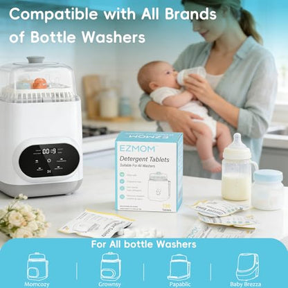 Bottle Washer Detergent Tablets, 120 Count Universal Detergent Soap Tablets, Deep Cleaning Washing Block, Compatible with All Brands of Baby Bottle Washers