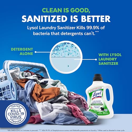 Lysol Tough Odor Eliminator Laundry Sanitizer Additive, Sanitizing Liquid for Gym Clothes and Activewear, 0% Bleach, Eliminates Odor Causing Bacteria, 90oz - size: 90 Fl Oz (Pack of 1)