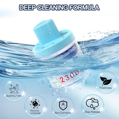 Msvvko Toilet Bowl Cleaners, Automatic Long-Lasting Blue Toilet Cleaner Bottle, Septic Safe Toilet Bowl Tablets in Bottles, Fresh Bathroom & Deodorize, 9 Pack, 2300 Flushes Each - size: 83 Ounce (Pack of 9)