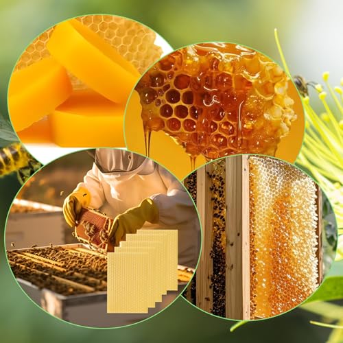 Beeswax Sheets Beehive Wax Foundation Sheets Natural and Additive-Free, for Candle Making, Crafts, Beekeeping, and DIY Projects, High-Quality Beeswax for Pure, Eco-Friendly Creations