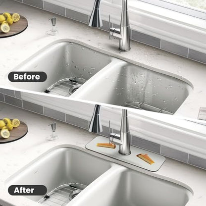 Sink Faucet Mat Cheesecake Kitchen Splash Guard Absorbent Bathroom Sink Mat Around Faucet 15" x 5.5" Drying Mats Stone Draining Mat