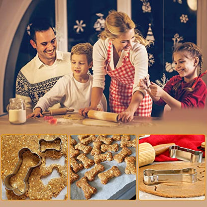 Dog Bone Cookie Cutters Biscuit for Kids DIY Lunchbox Bento Box Fruit Vegetable Sandwich Cutters for Children Boys Girls, Pack of 5 - style: D-Dog Bone